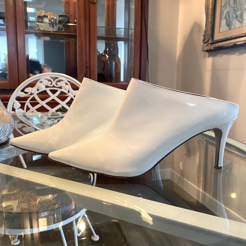 White stiletto booties